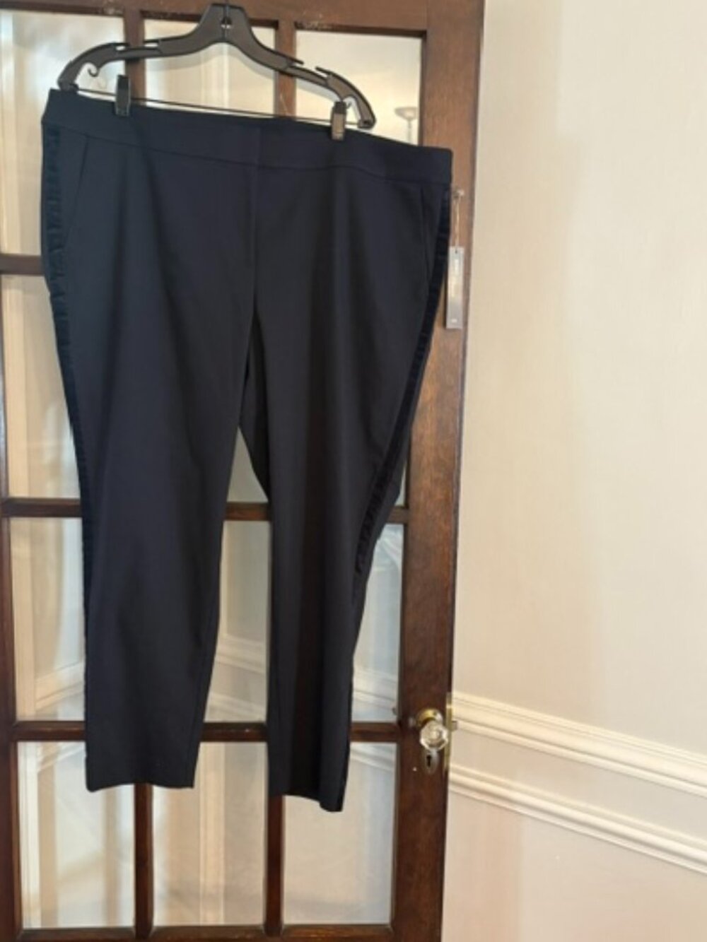 LOFT Marisa Skinny Pants with Tuxedo Stripe, Size 20